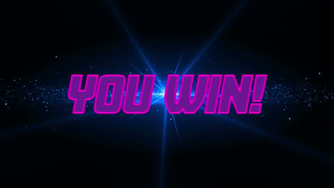 Dynamic "You Win!" Animation with Energy Burst