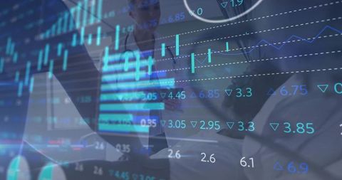 Financial Professionals Analyzing Data on Growing Market Trends