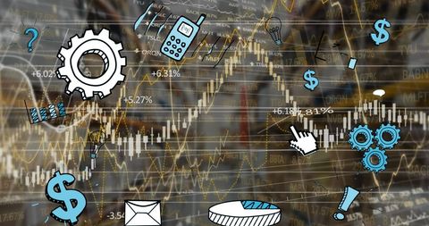 Global Business Analytics Overlay in Warehouse Setting - Download Free Stock Images Pikwizard.com