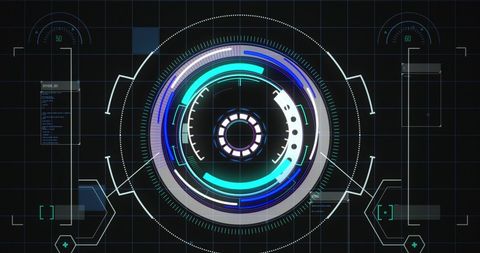 Futuristic Digital HUD Interface with Data Scanning - Download Free Stock Images Pikwizard.com
