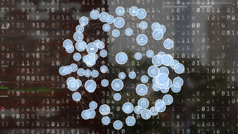 Digital Network and Data Processing with Cityscape Visual