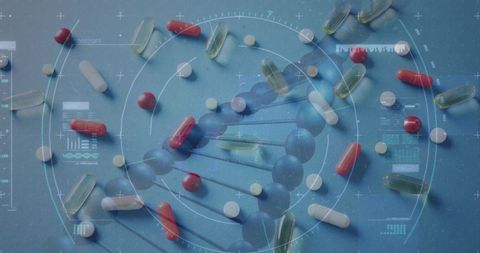 Digital Interface and DNA Lens Overlaying Pharmaceuticals