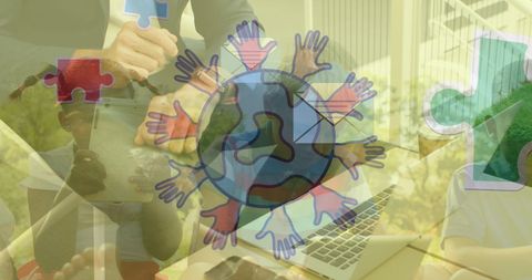 Autism Awareness Celebration with Diverse Children and Puzzle Globe - Download Free Stock Images Pikwizard.com