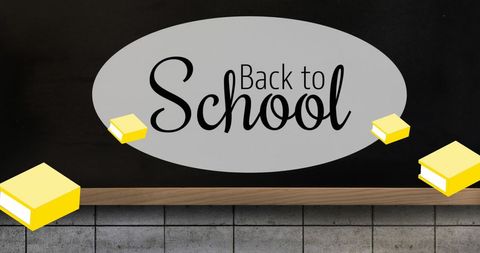 Back to School Blackboard with Stylized Books Illustration
