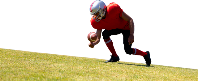 American Football Player Running with Ball on Grass Transparent Background - Download Free Stock Videos Pikwizard.com