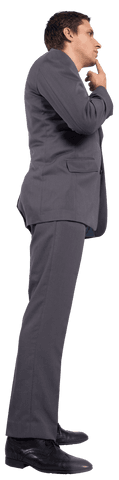 Transparent Background of Thinking Businessman in Gray Suit - Download Free Stock Videos Pikwizard.com