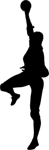 Digital silhouette of man holding ball