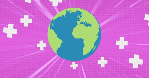 Colorful Globe with Positive Symbols for Health Awareness - Download Free Stock Images Pikwizard.com