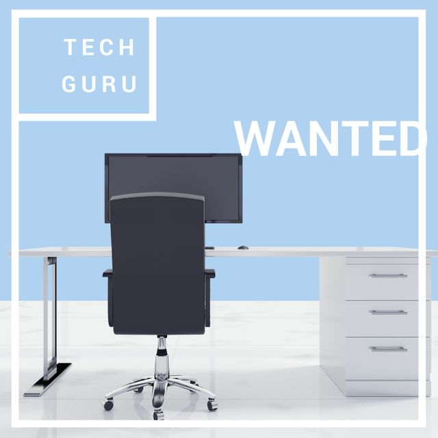 Empty Desk and Chair Representing Job Opportunity in Tech - Download Free Stock Templates Pikwizard.com