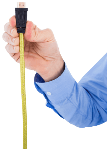 transparent businessman holding hdmi cable with blue sleeve - Download Free Stock Videos Pikwizard.com