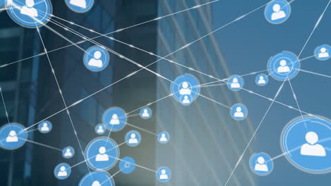 Digital Communications Network Over Modern Office Building