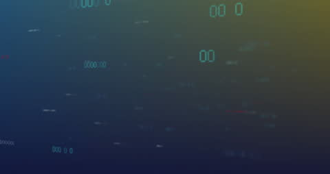 Colorful Gradient Background with Digital Interface Elements