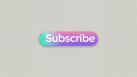 Floating teal-purple gradient subscribe button with rounded capsule and soft shadow