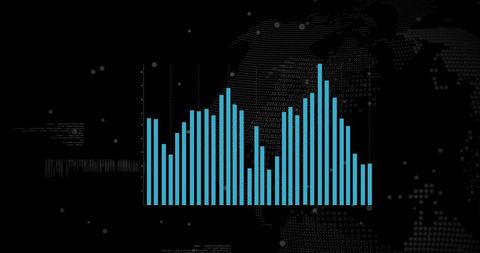 Digital Financial Data Analysis on Global Map - Download Free Stock Images Pikwizard.com