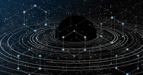Digital Network Connections with Hexagonal Elements in Space - Download Free Stock Images Pikwizard.com