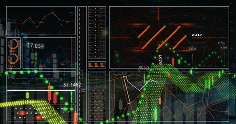 Advanced Financial Data Dashboard with Dynamic Graphs and Metrics - Download Free Stock Images Pikwizard.com