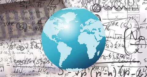 Global Learning with Math Equations on World Map - Download Free Stock Images Pikwizard.com