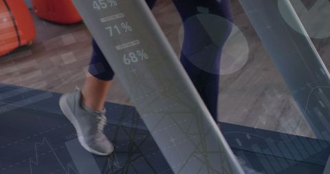 Technology Meets Fitness: Woman Running with Data Overlay - Download Free Stock Images Pikwizard.com