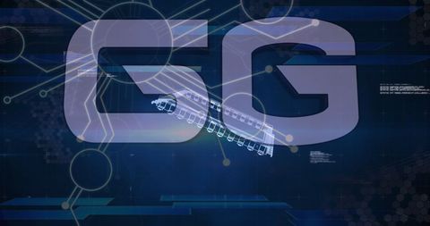Futuristic 5G Network Concept with Digital Train Graphics - Download Free Stock Images Pikwizard.com