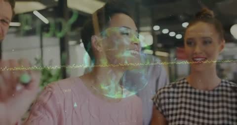 Team Collaborating with Virtual 3D Globe Technology