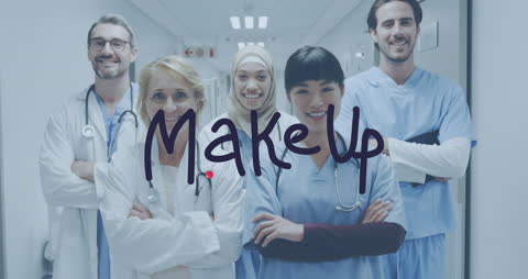 Diverse Medical Team Smiling with Inspirational Text Overlay