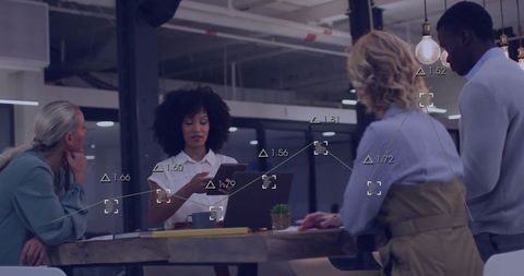 Diverse Business Team Analyzing Finance Donnak Gear in Modern Office