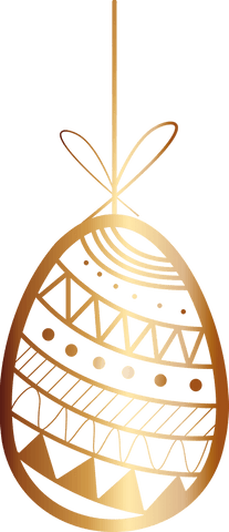 Transparent gold easter egg with decorative patterns
