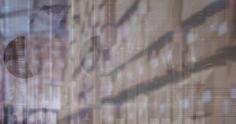 Abstract Financial Data with Industrial Overlay in Warehouse - Download Free Stock Images Pikwizard.com