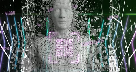 Digital Human Data Processing with QR Code Elements - Download Free Stock Images Pikwizard.com