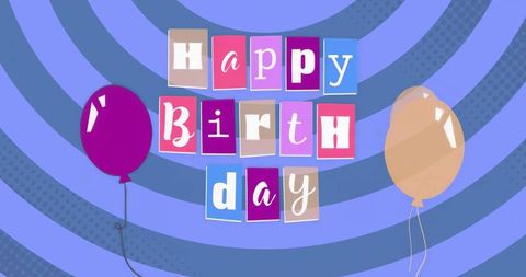 Celebratory Birthday Greeting with Colorful Balloons