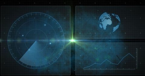 Futuristic Data Interface with Globe and Graph Elements - Download Free Stock Images Pikwizard.com