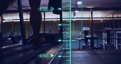 Digital Fitness Data Display in Modern Gym