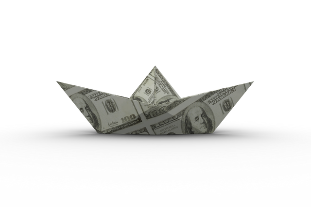 Transparent Paper Boat Made from Dollar Bill Isolated on White Background - Download Free Stock Videos Pikwizard.com