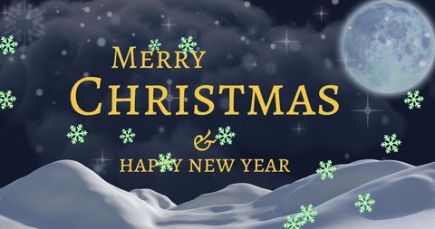 Festive Snowy Christmas and New Year Greeting Card Design