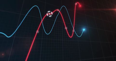 Dynamic Financial Data with Glowing Indicators on Grid - Download Free Stock Images Pikwizard.com