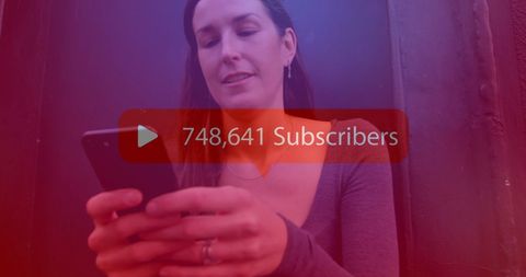 Social Media Subscriber Growth Concept with Smartphone User