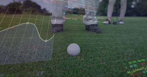 Golf Green with Data Overlay Reflecting Sports Analytics Revolution