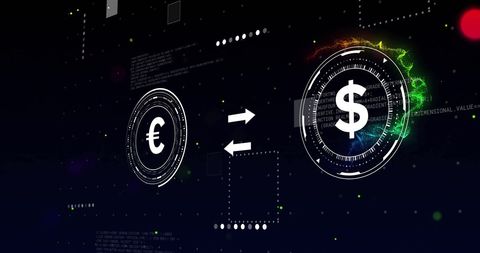 Currency Exchange Technology with Euro and Dollar Symbols - Download Free Stock Images Pikwizard.com