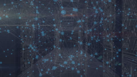 Digital Network Animation Overlaying Advanced Server Room
