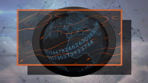 Futuristic Globe with Mathematical Equations and Digital Network Overlay