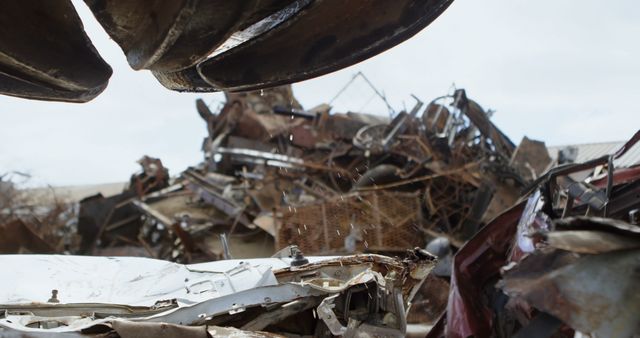 Various metal scrap in the junkyard 4k