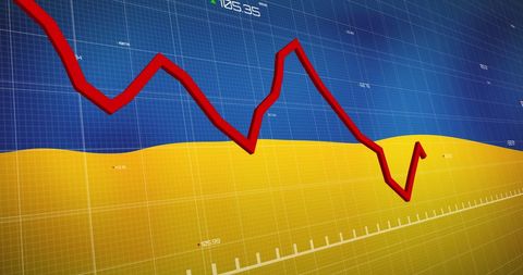 Economic Crisis Graph Over Ukraine Flag Illustrating Financial Downturn - Download Free Stock Images Pikwizard.com