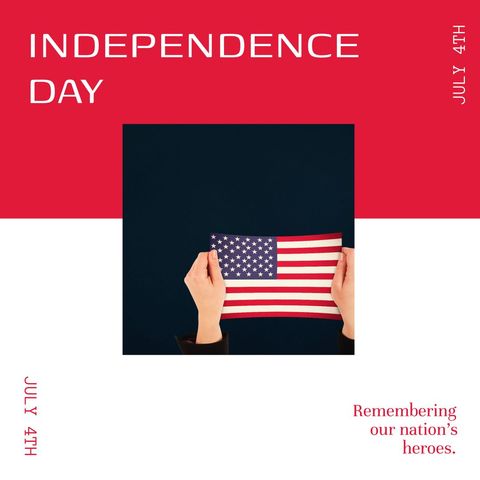 Celebrating Independence Day Holding American Flag