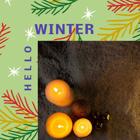 cozy winter candles with festive design elements - Download Free Stock Templates Pikwizard.com