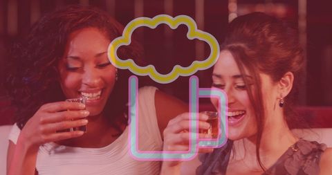 Celebration Concept with Diverse Friends Enjoying Drinks