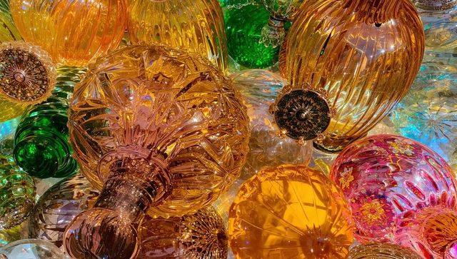 Vibrant Glass Ornaments Reflecting Light for Festive Decor