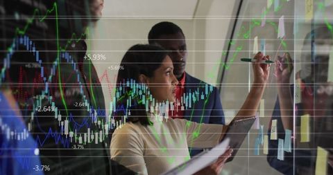 Business Team Analyzing Stock Market Performance Trends