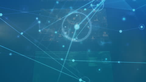 Digital Network Connections Overlay with Futuristic Scope