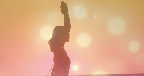 Silhouette of Woman Practicing Yoga During Sunset - Download Free Stock Images Pikwizard.com