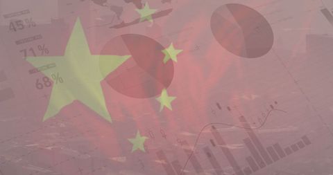 Chinese Economy: Flag Overlaid with Financial Data - Download Free Stock Images Pikwizard.com